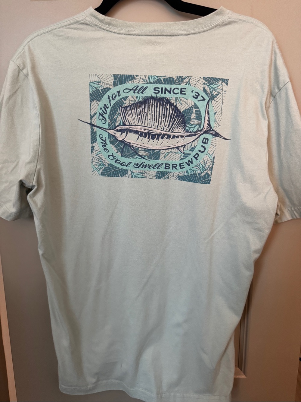Izod Light Blue Short Sleeve Tee with Sailfish Graphic